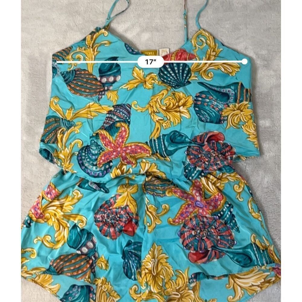 100% Silk Victoria’s Secret Seashells Ocean Pajama Set - Picture 5 of 10
